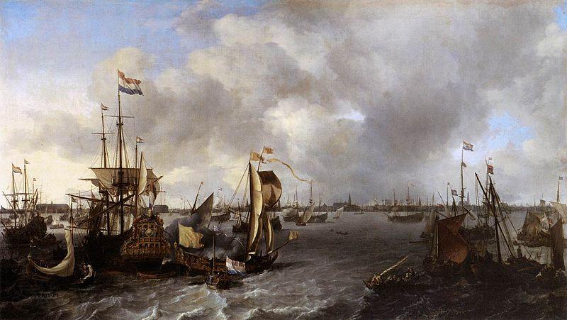 Ludolf Bakhuizen View of Amsterdam with Ships on the Ij Norge oil painting art